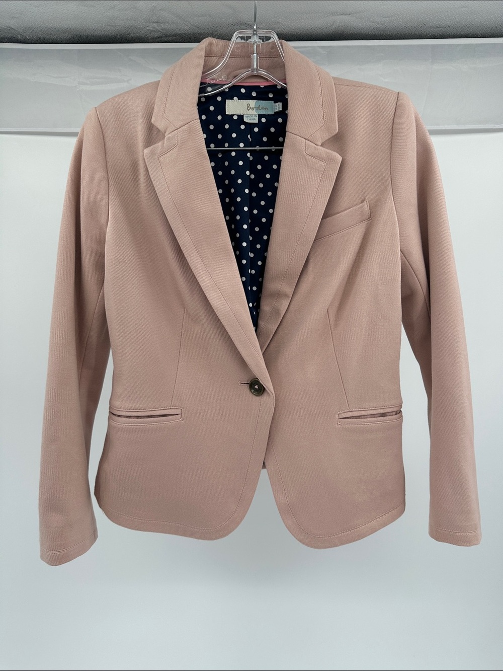Boden Dusty Pink Single-Button Blazer
